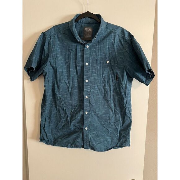 The Mountain Hardwear Shirt Mens Blue One Pocket Button Up Size Large - Picture 1 of 3